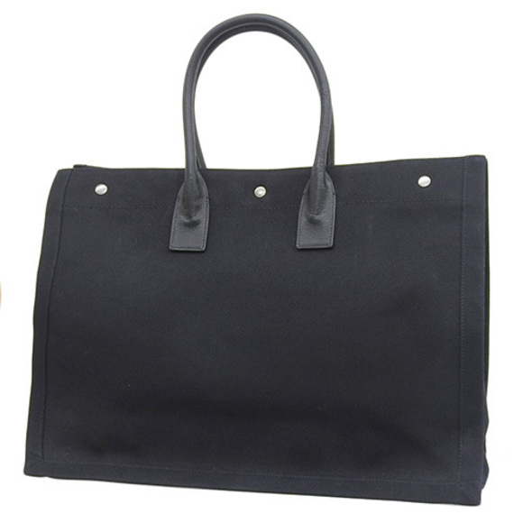 Saint Laurent Rive Gauche Tote Canvas Paris Bag Black - Picture 1 of 6
